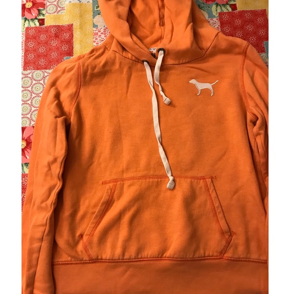 Orange Victoria’s Secrete Pink hooded sweatshirt - Picture 1 of 6